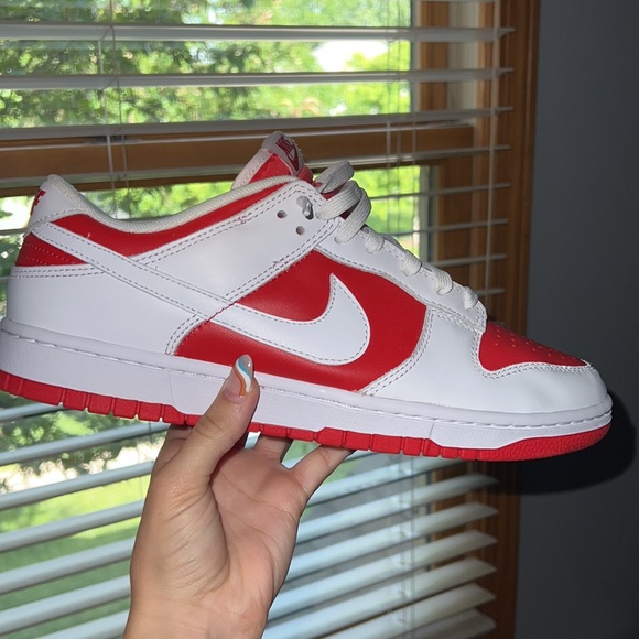 Champion red dunks Nike